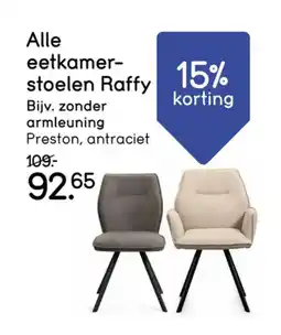 Leen Bakker Alle eetkamer stoelen Raffy aanbieding