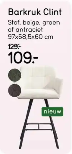 Leen Bakker Barkruk Clint aanbieding