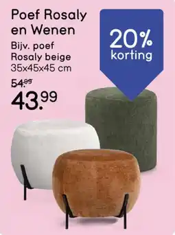 Leen Bakker Poef Rosaly aanbieding