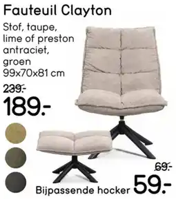 Leen Bakker Fauteuil Clayton aanbieding