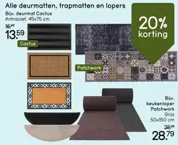 Leen Bakker Alle deurmatten, trapmatten en lopers aanbieding