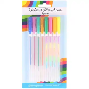 Action Regenboog en glitter gelpennen aanbieding