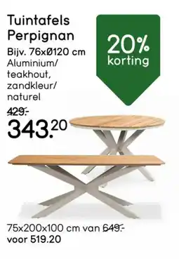 Leen Bakker Tuintafels Perpignan aanbieding