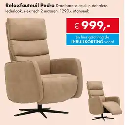 Woonsquare Relaxfauteuil Pedro aanbieding
