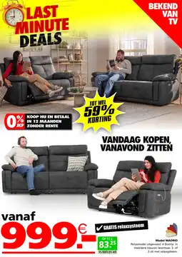 Seats and Sofas Model MADRID aanbieding