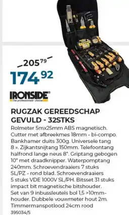 Meno Pro Rugzak gereedschap gevuld 32STKS aanbieding