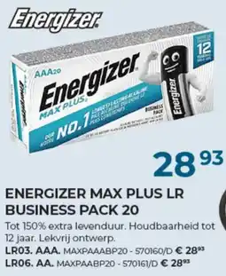 Meno Pro ENERGIZER MAX PLUS LR BUSINESS PACK 20 aanbieding