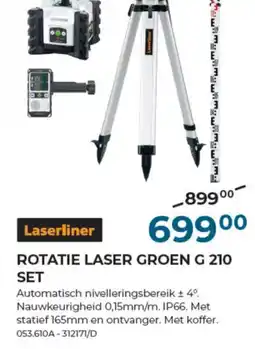 Meno Pro ROTATIE LASER GROEN G 210 SET aanbieding