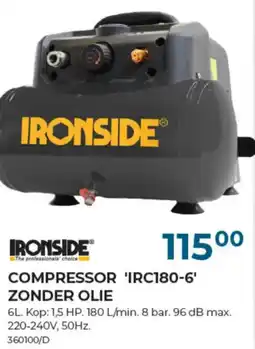 Meno Pro COMPRESSOR 'IRC180-6' ZONDER OLIE aanbieding