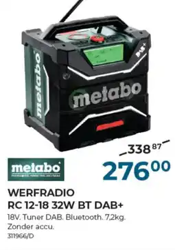 Meno Pro WERFRADIO RC 12-18 32W BT DAB+ aanbieding
