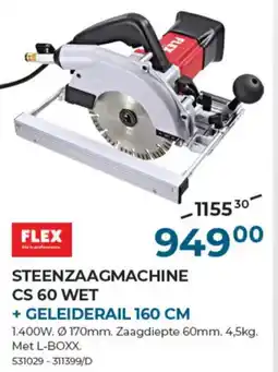 Meno Pro STEENZAAGMACHINE CS 60 WET + GELEIDERAIL aanbieding
