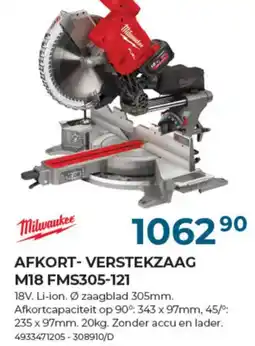Meno Pro Milwaukee AFKORT VERSTEKZAAG aanbieding