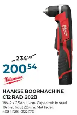 Meno Pro HAAKSE BOORMACHINE C12 RAD-202B aanbieding