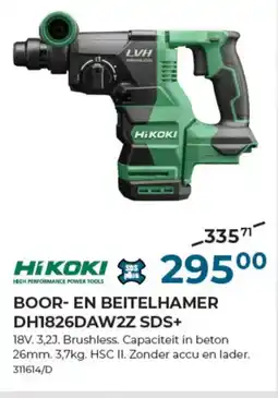 Meno Pro HIKOKI BOOR- EN BEITELHAMER DH1826DAW2Z SDS+ aanbieding