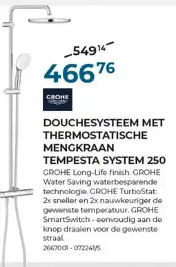 Meno Pro Douchesysteem met thermostatische mengkraan tempesta system 250 aanbieding