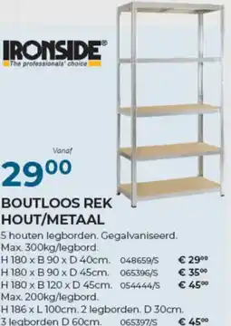 Meno Pro Boutloos rek hout/metaal aanbieding