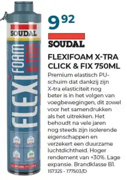 Meno Pro SOUDAL FLEXIFOAM X-TRA CLICK & FIX aanbieding