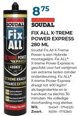Meno Pro SOUDAL FIX ALL X-TREME POWER EXPRESS aanbieding