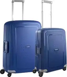 Coolblue Samsonite S'cure Valise à 4 Roulettes 55 + 69 cm Bleu Foncé Set de Valises aanbieding