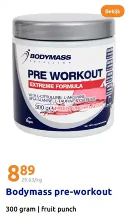 Action Bodymass pre-workout aanbieding