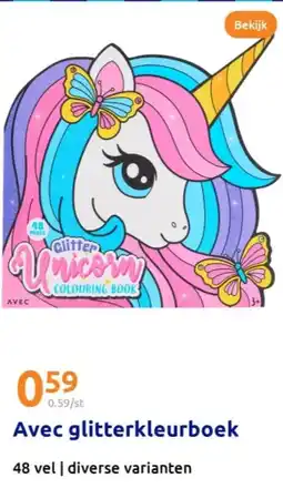 Action Avec glitterkleurboek aanbieding