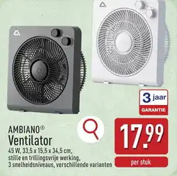 ALDI Ambiano Ventilator aanbieding