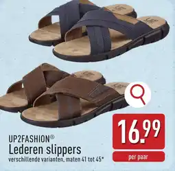 ALDI UP2FASHION Lederen slippers aanbieding