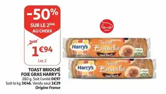 Auchan Toast brioche foie gras harry's aanbieding