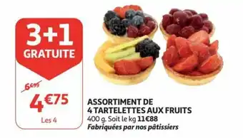 Auchan Assortiment de 4 tartelettes aux fruits aanbieding