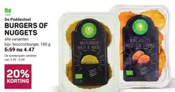Ekoplaza De Paddestoel Burgers of nuggets aanbieding