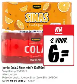 Jumbo Jumbo Cola & Sinas mini's aanbieding