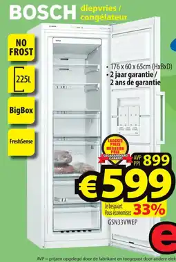 ElectroStock Bosch diepvries / congélateur aanbieding
