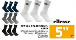 Trafic Ellesse set van 3 paar sokken heren aanbieding