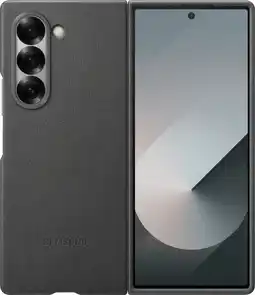 Coolblue Samsung Galaxy Z Fold 6 Back Cover Similicuir Gris aanbieding