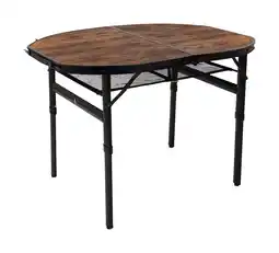 Decathlon Bo-Camp Industrial collection Tafel Woodbine Ovaal Koffermodel 100x70 cm aanbieding
