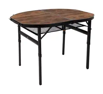 Decathlon Bo-Camp Industrial collection Tafel Woodbine Ovaal Koffermodel 100x70 cm aanbieding