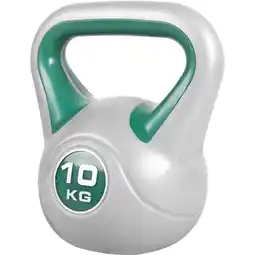 Decathlon Kettlebell Trendy - Kunststof - 10 kg - Grijs - Groen aanbieding