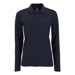 Decathlon Dames Perfect Pique Poloshirt met Lange Mouwen (Franse marine) aanbieding