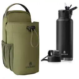 Decathlon Pack Magnetische Sporttas Groen + 1L Fles - Schouder, Telefoon, Sleutels aanbieding