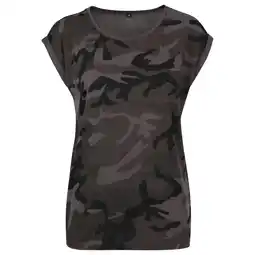Decathlon Dames Camo Verlengd Schouder Tshirt (Donkere Camo) aanbieding