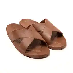 Decathlon Strand sandalen voor heren Brasileras Bruin met rubberen zool aanbieding