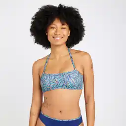 Decathlon Bikinitop voor dames bandeau Laura foly turquoise aanbieding