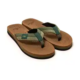 Decathlon Strand slippers voor heren Brasileras Groen met rubberen zool aanbieding