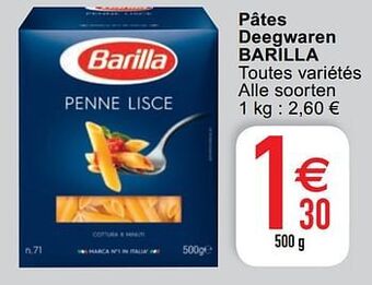 Cora Pâtes deegwaren barilla aanbieding