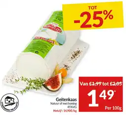 Intermarché Geitenkaas natuur of met honing 45%vg aanbieding