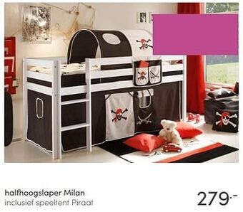 Baby & Tiener Halfhoogslaper milan inclusief speeltent piraat aanbieding