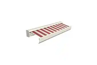 Makro Domasol Elektrische zonneluifel F30 400 x 300 cm rood/crème gestreept aanbieding