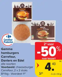 Carrefour Gamma hamburgers carrefour, Danlers en Edel aanbieding