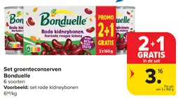 Carrefour Bonduelle set groenteconserven aanbieding