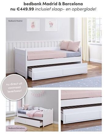 Baby & Tiener Bedbank madrid + barcelona aanbieding